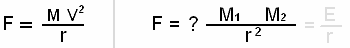 F = M V^2 / r = G M M / r^2