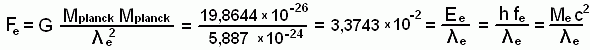 equation F electron from Mplanck | 3,3743 x10^-2 N