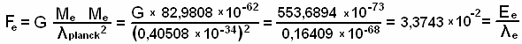 equation F electron in length planck | 3,3743 x10^-2 N
